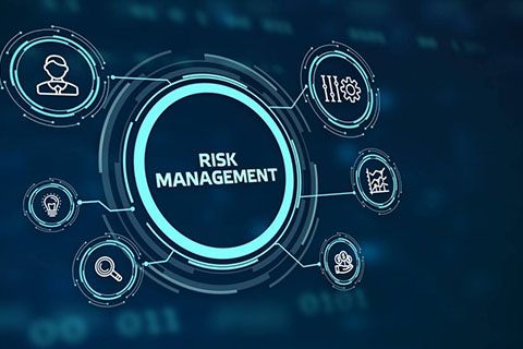 risk management in a blue circle surrounded by other circles